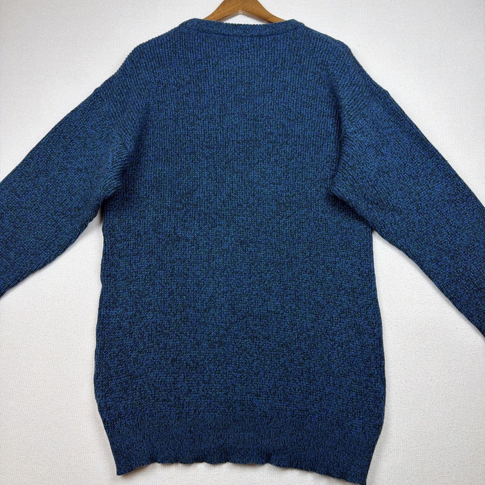 VTG CC SPORT Marled Crewneck Sweater Mens L-Tall Chevron-Style Front Wool Blend - Picture 3 of 14